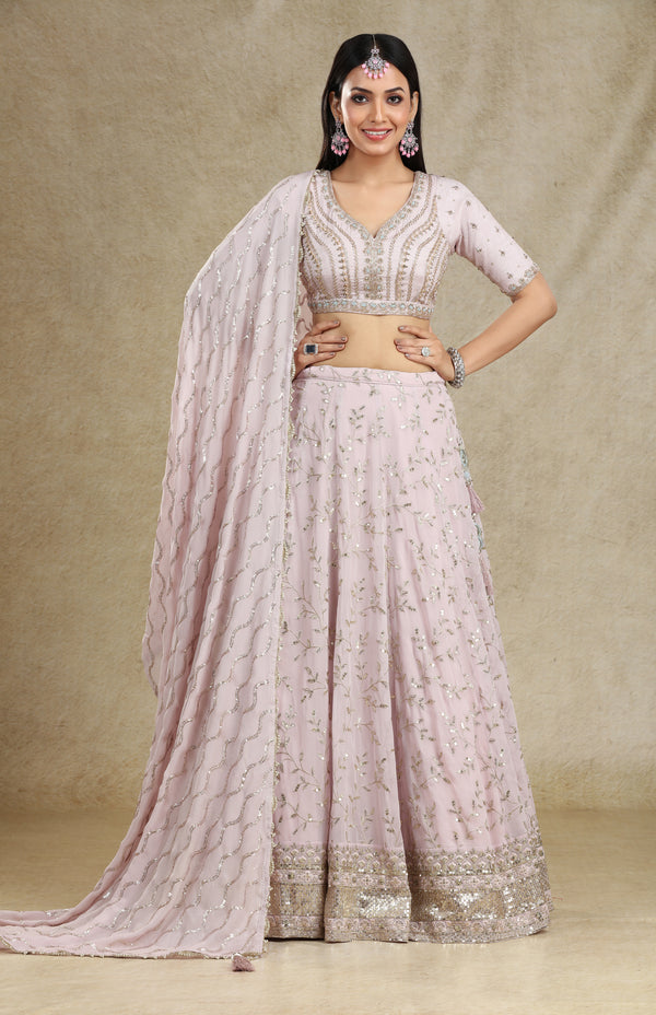 LIGHT LAVENDER LEHENGA SET #7689