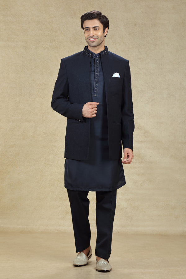 NAVY BLUE  JODHPURI SUIT #7941