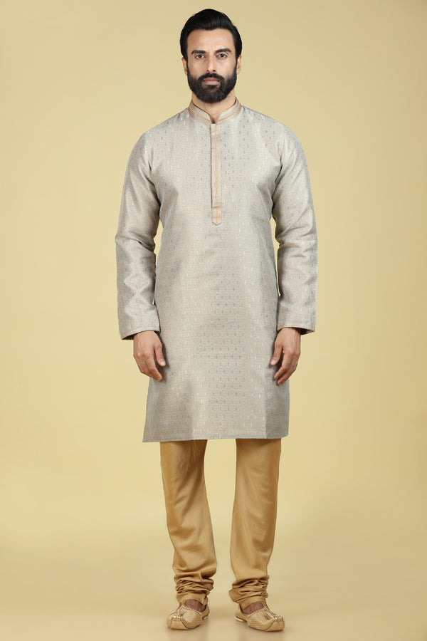 Grey Printed Kurta Set