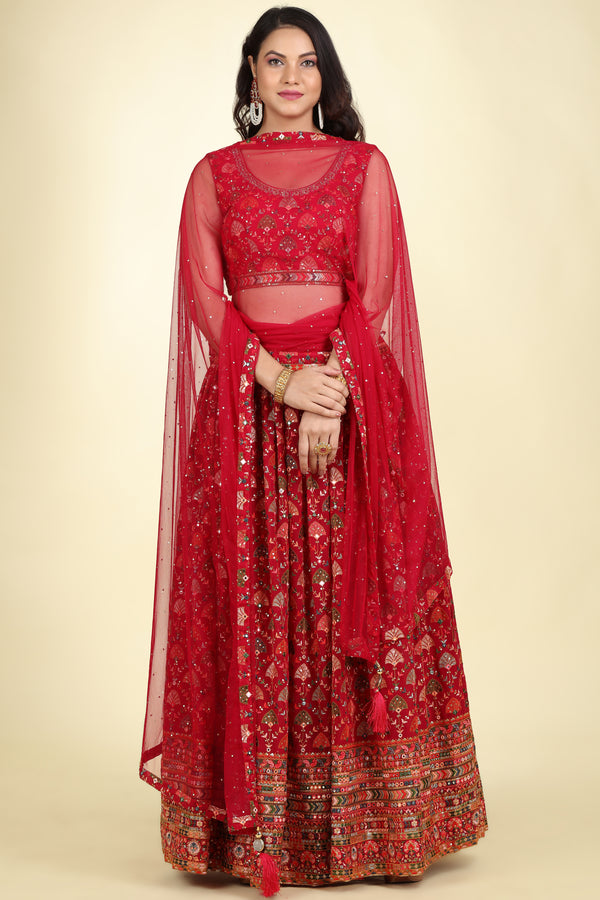 Magenta Multicolor Lehenga Set