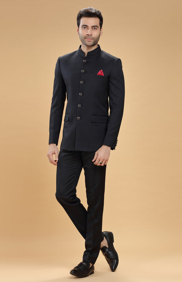 NAVY JODHPURI SUIT #7413