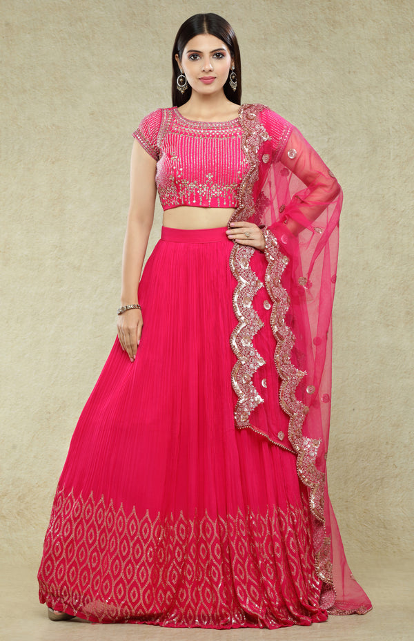 Hot Pink Lehenga Set #7105