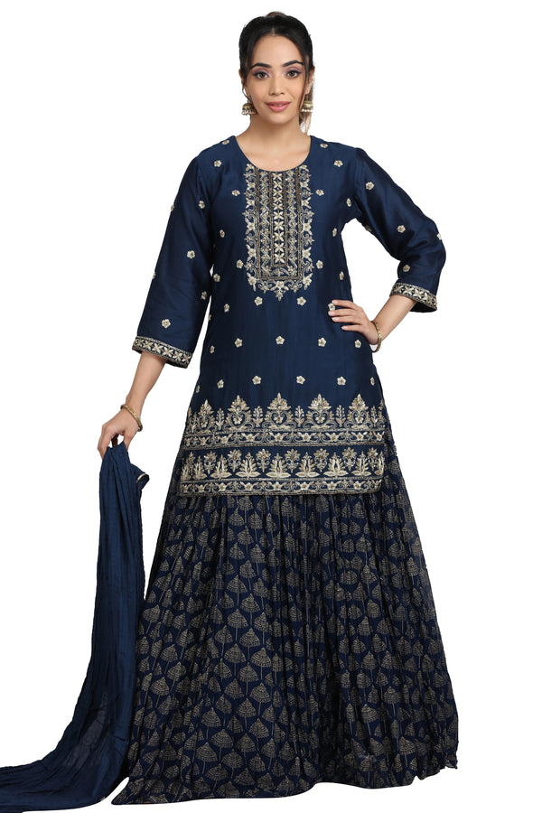 Navy Blue Lacha Suit Set