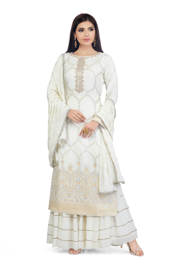 Ivory Banarasi Sharara Suit Set